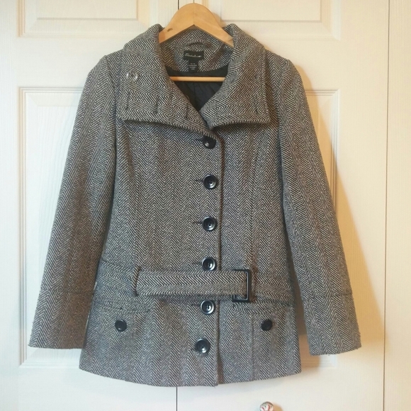 Seductions Herringbone Peacoat - Picture 2 of 11